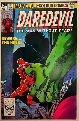 Buy Marvel Comics Bronze Age Daredevil Key Issue 163 High Grade VG Hulk • 0.99£