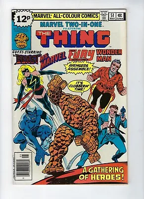 Buy MARVEL TWO IN ONE # 51 (THING & BEAST, MS. MARVEL, NICK FURY, May 1979) VF • 4.95£