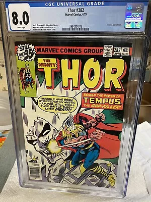 Buy THOR 282 CGC 8.0..Cameo App Of The Time-Keepers..Rites Of PASSAGE!.RARE WP • 88.46£