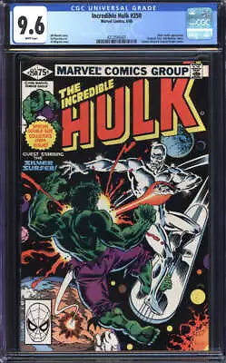 Buy Incredible Hulk #250 Cgc 9.6 White Pages // Silver Surfer App Marvel 1980 • 134.09£