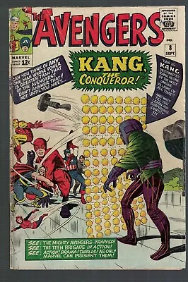 Buy Marvel Comics Avengers 8 1st Appearance Kang 4.0 VG 1964 • 499.99£