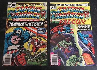 Buy Captain America And Falcon 200 & 202 Vintage Kirby Bronze Age Marvel Comics 1976 • 12.99£
