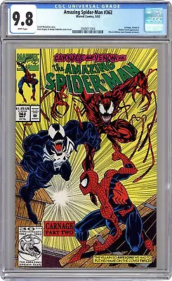 Buy Amazing Spider-Man #362 1st Printing CGC 9.8 1992 2069011004 • 86.97£