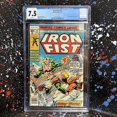 Buy Iron Fist #14 (Aug 1977, Marvel) 1st APPEARANCE SABERTOOTH - CGC GRADED 7.5 • 320.17£