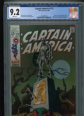 Buy Captain America #113 (1971) CGC 9.2 [W] Classic Jim STERANKO! • 436.14£