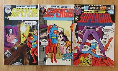 Buy Lot Of *3* ADVENTURE COMICS/SUPERGIRL (1970-71): #400 (VG), 407 (FN-), 408 (FN+) • 14.69£