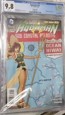 Buy Aquaman #32  DC Bombshell DC Comics 2014 CGC 9.8 White Pages Variant Cover • 38.35£