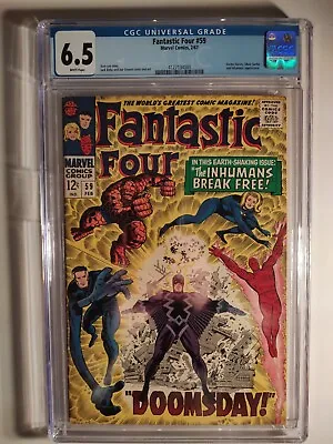 Buy Fantastic Four #59, CGC 6.5 WP, Marvel 1967 Doctor Doom, Silver Surfer, Inhumans • 104.45£