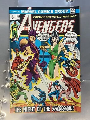 Buy Avengers #114 Vf+ (1973) Mantis & The Swordsman Uk Pence Variant • 3.99£