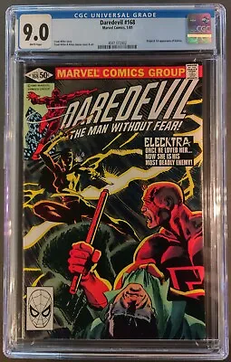 Buy Daredevil #168 Cgc 9.0 Wp Marvel Comics 1981 Origin & 1st Appearance Of Elektra • 273.18£