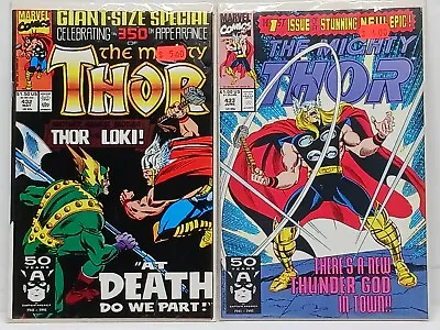 Buy The Mighty Thor 432 & 433 Comic Book Lot Of 2 (1991, Marvel) • 16£