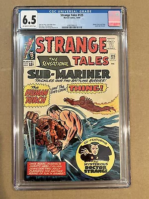 Buy Strange Tales 125 CGC 6.5 F+ Human Torch, Thing Vs Sub-mariner 1964 Dr. Strange • 119.92£