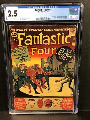 Buy The Fantastic Four #11 Marvel CGC 2.5 O/W Pages 1st Appearance Impossible Man • 198.61£