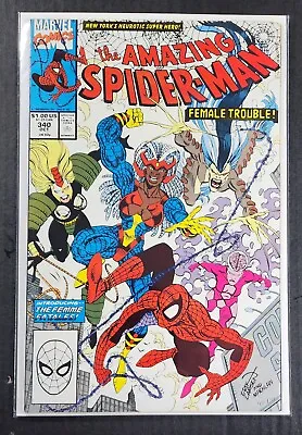 Buy Amazing Spider-Man #340 VF/NM 1st Femme Fatales Marvel 1990 • 3.15£