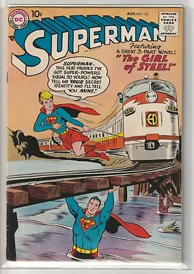 Buy Superman # 123 VG/FN [1st Supergirl Try-Out] Scarce Key Issue • 575£