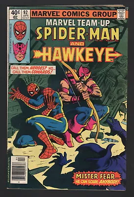 Buy MARVEL TEAM-UP #92, Marvel, 1980, VG/FN CONDITION, SPIDER-MAN And HAWKEYE!  • 4.02£