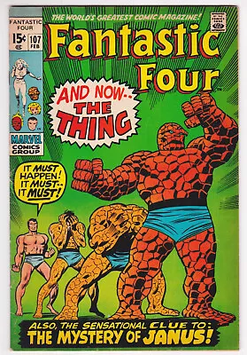 Buy Fantastic Four #107 FIne Minus 5.5 Stan Lee First John Buscema Art 1971 • 17.58£