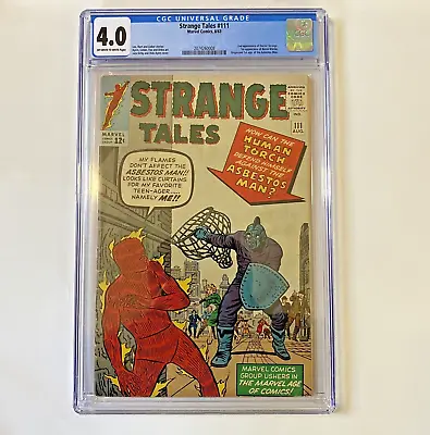 Buy Strange Tales #111 CGC 4.0 VG 1963 2nd App Doctor Strange 1st App Baron Mordo • 276.60£