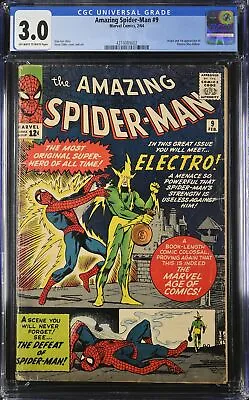 Buy Amazing Spider-Man #9 - Marvel Comics 1964 CGC 3.0 Origin And 1st Appearance Of  • 632.50£
