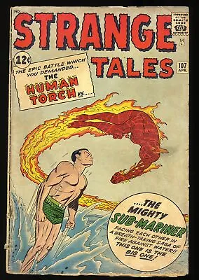 Buy Strange Tales #107 GD+ 2.5 Human Torch Vs. The Sub-Mariner! Marvel 1963 • 78.84£