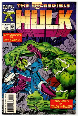 Buy THE INCREDIBLE HULK # 419 (1st Series) Marvel 1994 (fn-vf) 1st Full App Of Talos • 3.96£