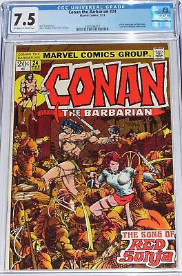 Buy Conan The Barbarian #24 CGC 7.5 (March 1973) 1st Full Appearance Of Red Sonja • 156.47£