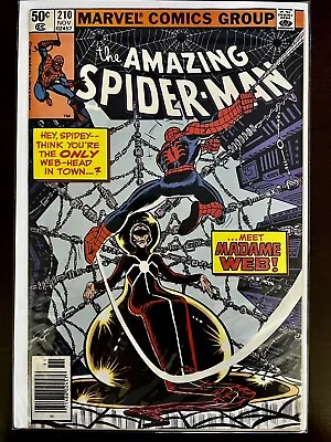 Buy THE Amazing Spider-Man #210 1st Appearance & Origin Of Madame Web Newsstand 1980 • 120.09£