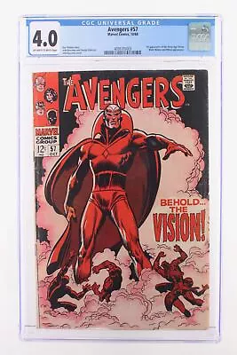 Buy Avengers #57 - Marvel Comics 1968 CGC 4.0 1st Appearance Of The Silver Age Visio • 191.09£