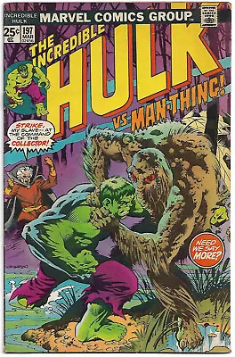 Buy MARVEL Bronze Age: The Incredible Hulk #197 (Bernie Wrightson) Man-Thing (Glob) • 8.03£