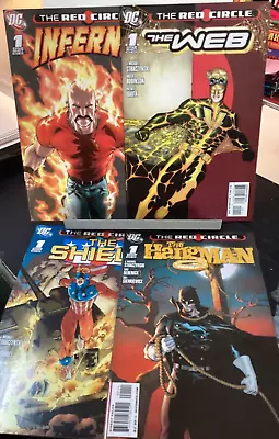 Buy 4 COMIC LOT DC 2009 RED CIRCLE INFERNO THE WEB THE SHIELD THE HANGMAN #1s • 7.90£