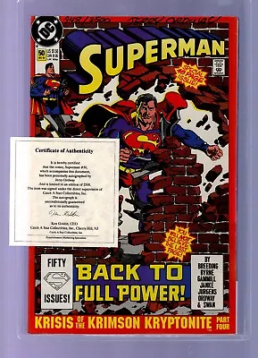 Buy 1987 DC ... Superman #50 ... Signed By Jerry Ordway COA #948/2500 • 11.85£