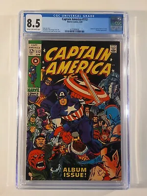 Buy Captain America #112 CGC 8.5 1969 Marvel Comics Jack Kirby Classic • 199.87£