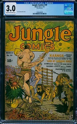 Buy Jungle Comics #39 Fiction House Cgc 3.0 Graded! 1943 • 180.95£