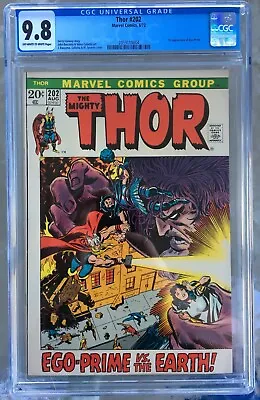 Buy Thor #202 (1972) CGC 9.8 -- O/w To White Pgs; 1st Appearance Of Ego-Prime • 282.91£