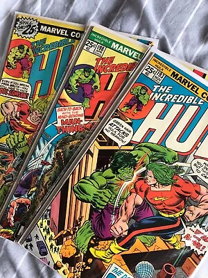 Buy Incredible Hulk 193,198,199 (1975) Man-Thing, Glob, Doc Samson App, Cents Lot 2 • 20.99£