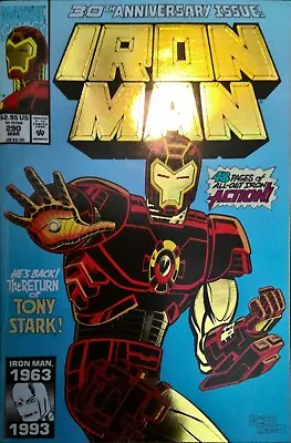 Buy Iron Man #290 1993 - Marvel Comics - Gold Foil Cover - 30th Anniversary Issue • 2.37£