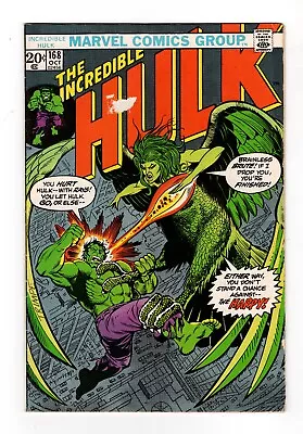 Buy Incredible Hulk #168, VG 4.0, 1st Appearance Harpy • 13.59£