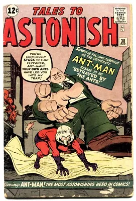 Buy TALES TO ASTONISH #38 1962-MARVEL-ANT-MAN-1ST EGGHEAD-JACK KIRBY-g/vg • 127.44£