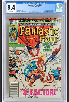 Buy Fantastic Four #250 (1983) - CGC 9.4 - NEWSSTAND! Spider-Man & Cap App. • 75.95£