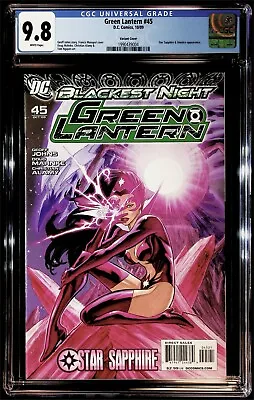 Buy Green Lantern #45, Oct 2009, Blackest Night Star Sapphire Variant Cover, CGC 9.8 • 235.83£