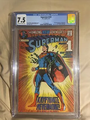 Buy Superman #233 (Jan 1971, DC) CGC 7.5 Off White Neal Adams Key • 884.71£