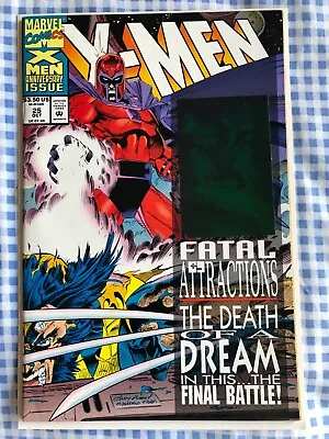 Buy X-men 25 (1993) 25th Anniversary Hologram Issue.Magneto Removes Wolverine’s Adam • 9.99£