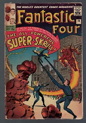 Buy Marvel Comics Fantastic Four 18 1st App Super Skrull G+ 2.5  1963 • 219.99£