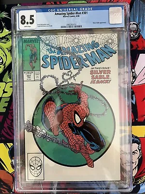 Buy Amazing Spider-Man #301 - Classic Todd McFarlane Cover  Silver Sable App CGC 8.5 • 85£