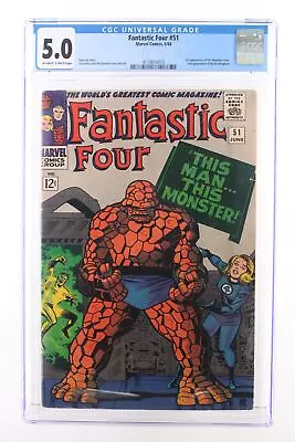 Buy Fantastic Four #51 - Marvel Comics 1966 CGC 5.0 1st Appearance Of The Negative Z • 94.08£