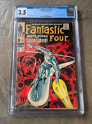 Buy Fantastic Four #72 (1968) - CGC 3.5 - OW/W Pages- MCU - Silver Surfer App • 79.03£