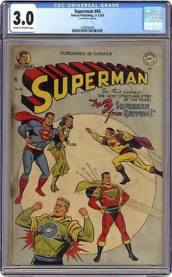 Buy Superman #65 CGC 3.0 1950 1229656005 1st App. Other Survivors Of Krypton • 175.89£