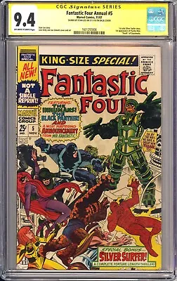 Buy Fantastic Four Annual #5 CGC 9.4 SS Signed Stan Lee 1967 1st Solo Silver Surfer • 1,340.84£
