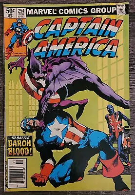 Buy Captain America #254 - Key Death Of 1st + 1st New Union Jack - Newsstand Variant • 11.87£