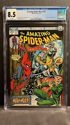 Buy Amazing Spider-Man #124 CGC 8.5 W 1st Man-Wolf • 261.29£